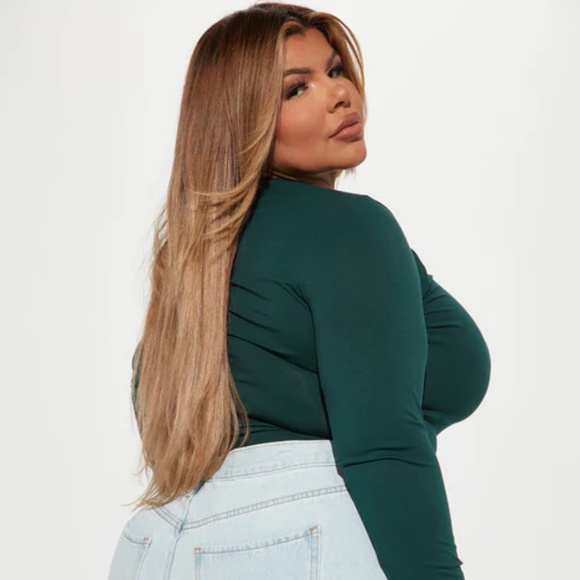 Fashion Nova Mock Neck Bodysuit NWT Size 1X & 2X - Picture 4 of 4